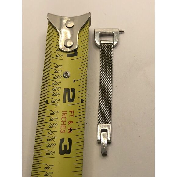 Fossil Watch Parts Half Band 6mm Silver Mesh Links Clasp 14mm GY163 - Picture 1 of 10